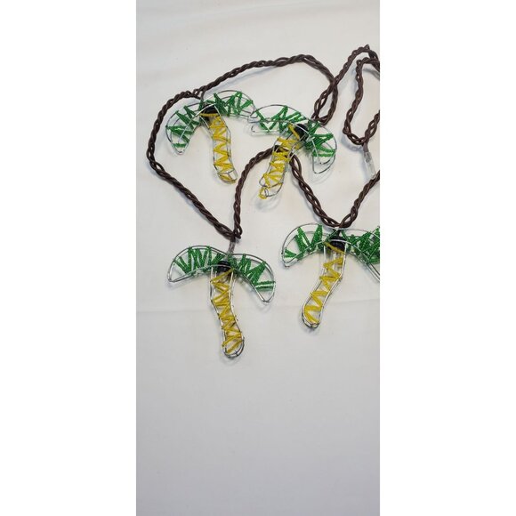 Vintage Beaded Palm Tree String Lights Indoor Outdoor Green Yellow - Picture 3 of 4